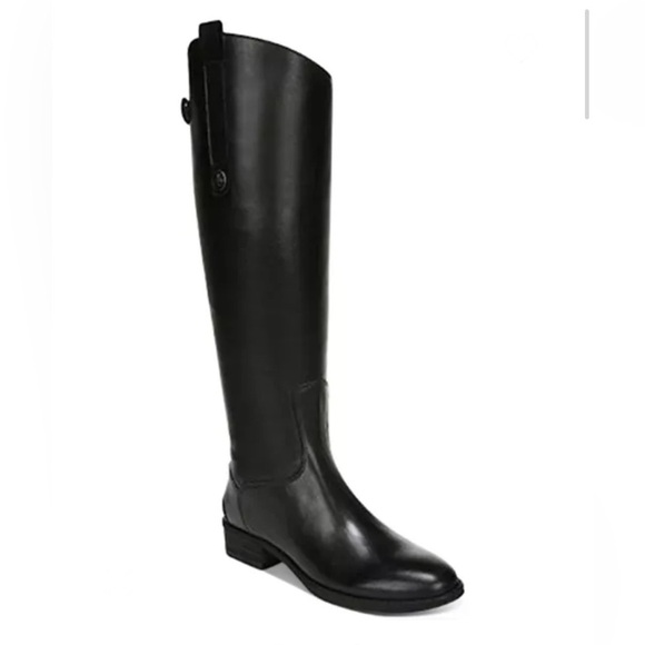 Sam Edelman $200 Penny Knee High Riding Black Leather Riding Boots Size 5 NWT - Picture 2 of 11